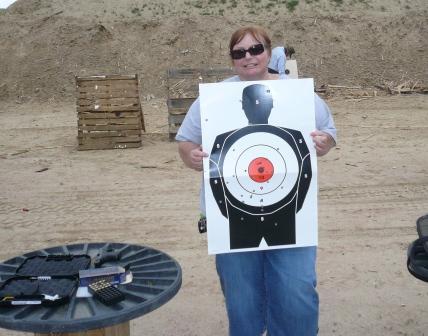 Pam's First Time on the Pistol Range