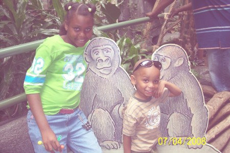 Daughter and son at Brookfield Zoo