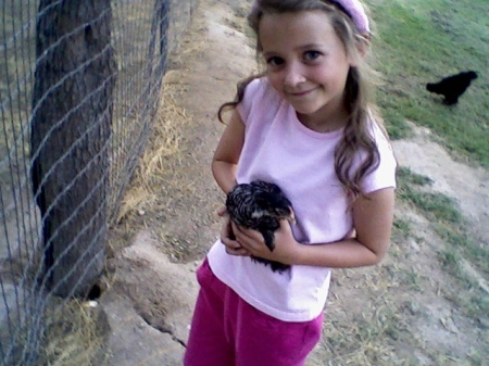holding a chicken for the first time