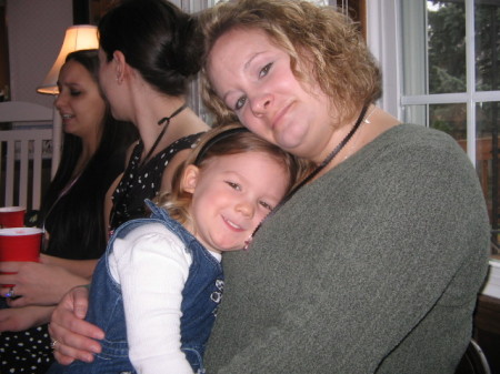 3yr old Elyssa & Mom Mary at  Aunt Erin's Baby