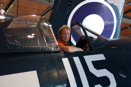 In the cockpit of a Corsair