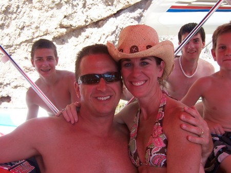 Julie and I on our boat in Havasu