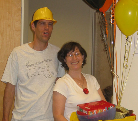 Tim & Theresa with Dump Truck B'day cake