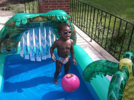 tiara in her pool