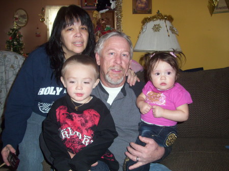 Me, my husband and two of our grandkids