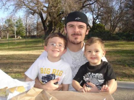 My son Dennis Harrison and his two boys.