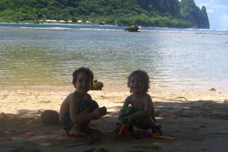 Steel and Reilly on the beach