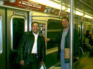 Me and buddies in New York Subway