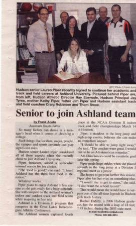 Daughter Lauren signs with Ashland