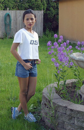 Ani in the back yard 2002