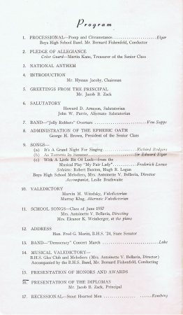 BHS Graduation 1957