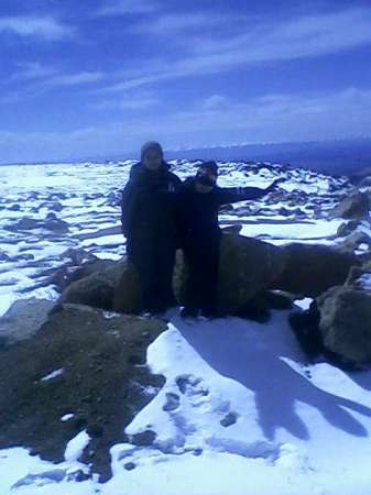 top of pikes peak . emily 8 yrs, and peter 9