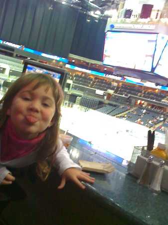 John's daughter Resse at Bobcats arena