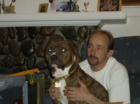 my wonderful boy friend and our dog.