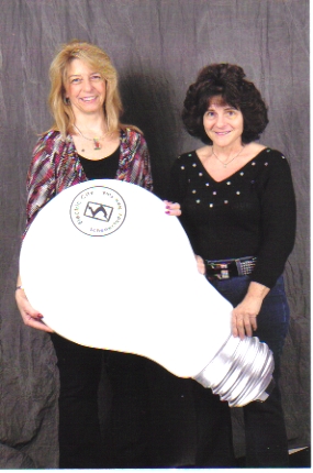 Me and Kathy with giant lightbulb