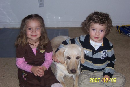 My kids with there dog