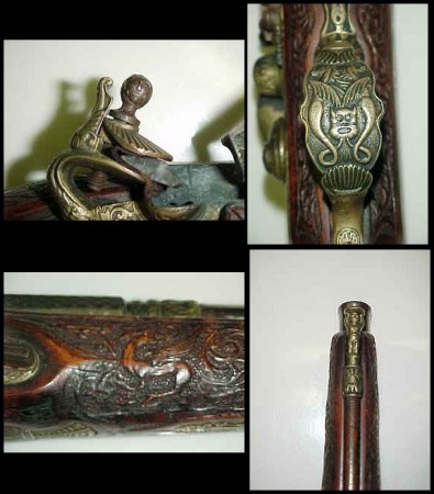 Details of 17th-century style flintlock