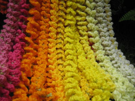 Hawaiian lei in crochet, made for graduation