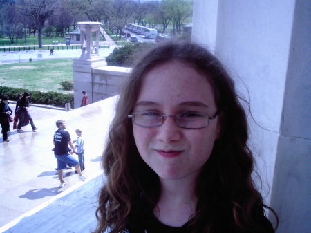 Daughter Emily at the Lincoln Memorial