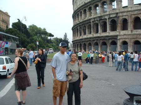 My son and me in Rome