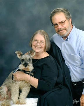 Diane and Brad with Jake, the Wonder Dog