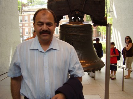 In front of the Liberty Bell