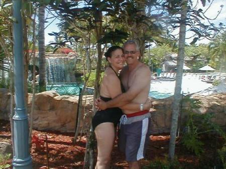 Larry and Noemi at one of the pools