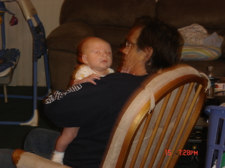 grandpa me rocking Blake my grandson