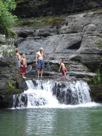 Bob and Felix and cousins at Bouck's Falls