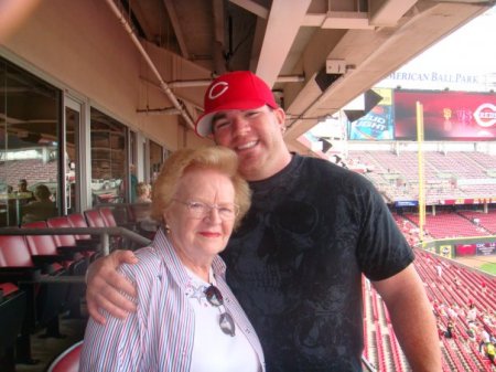 Mom and Ryan, Reds game