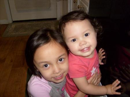 Granddaughters, Asia, age 6 and Jasmine, 2