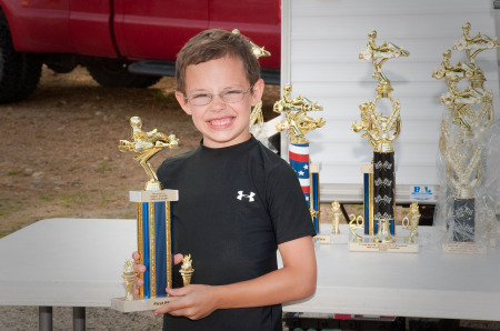 Dylan's very first, First place Trophy