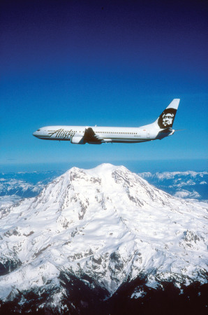 Alaska Air and Mt Rainier