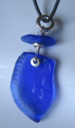 Cobalt blue beachglass necklace!