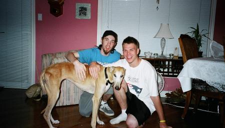 My son's with our greyhound