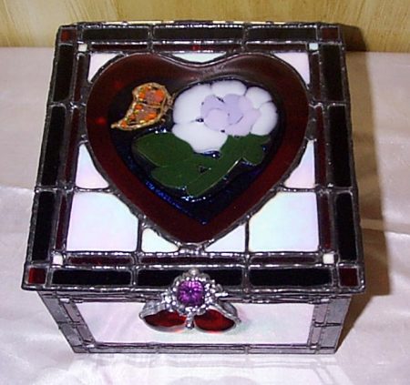 Fused and leaded glass box sold to a customer