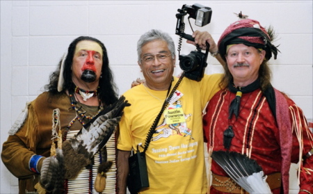 Paul with two friends at Austin Pow Wow