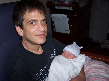 My husband Todd and Baby Aubrey