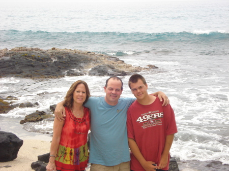 Me, y husband and son on vacation