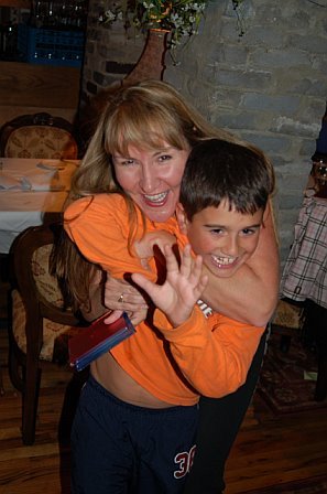 Aunt Tina and Jarod - stealing a hug