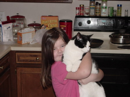 My daughter with her cat