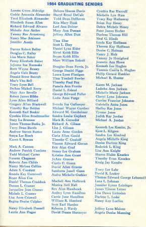 Class 0f '84 Commencement Program