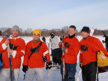 Son Geoff(2nd left) & US Pond Hockey Team