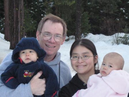 Twins' first time in the snow