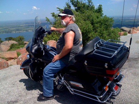 Me and my Harley Davidson on top Mt Scott