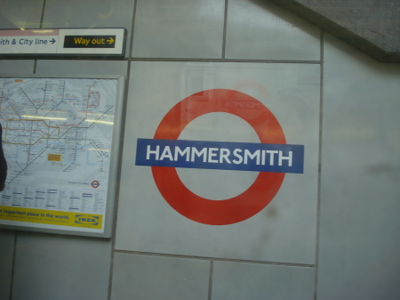 Underground stop at Hammersmith
