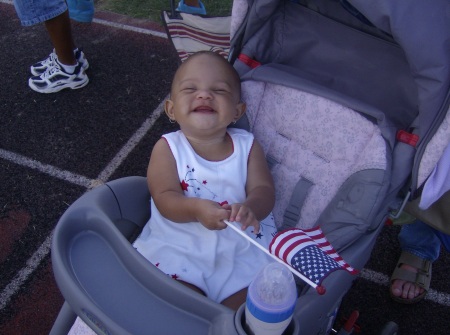 At Kyla's first fourth of july