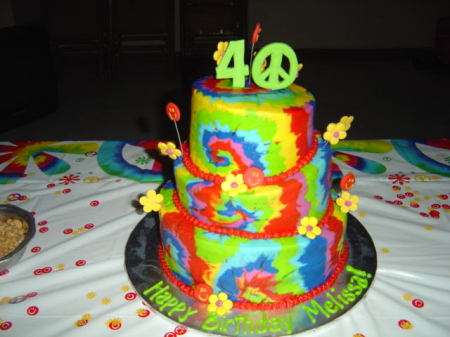 Tie dyed cake