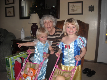 my Mom and grandkids Gigi and Daisy