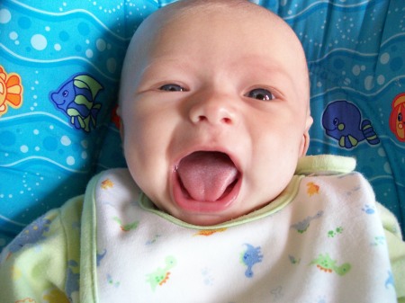 Christian's first smile